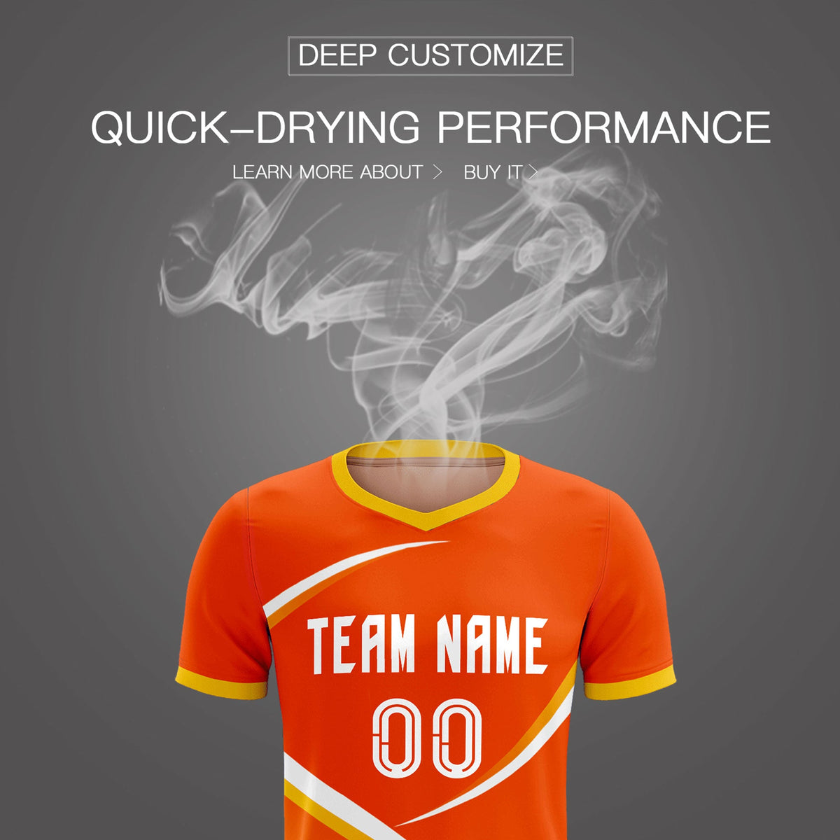 Custom Orange Gold Color Block Training Uniform For Men Soccer Sets Jersey