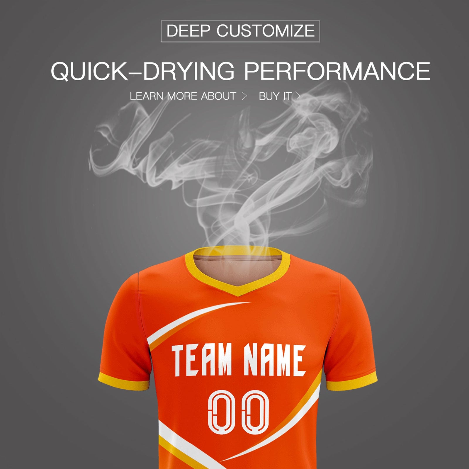 Custom Orange Gold Color Block Training Uniform For Men Soccer Sets Jersey
