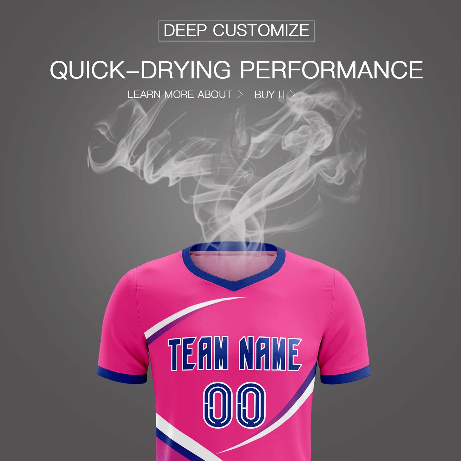 Custom Pink Royal Color Block Training Uniform For Men Soccer Sets Jersey
