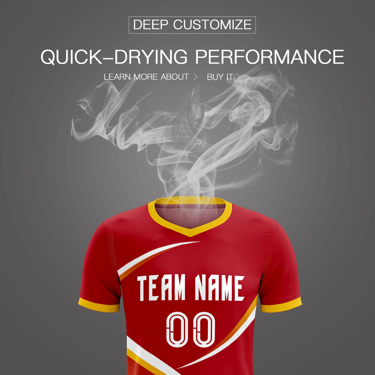 Custom Red Gold Color Block Training Uniform For Men Soccer Sets Jersey