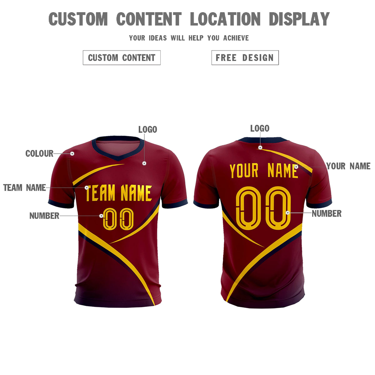 Custom Crimson Navy Color Block Training Uniform For Men Soccer Sets Jersey