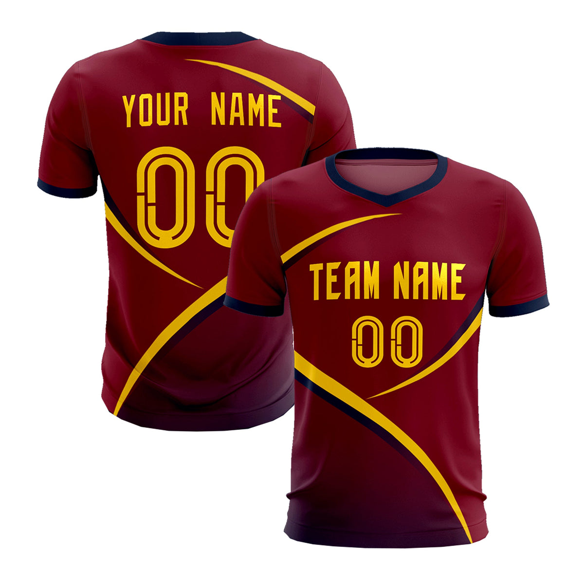 Custom Crimson Navy Color Block Training Uniform For Men Soccer Sets Jersey