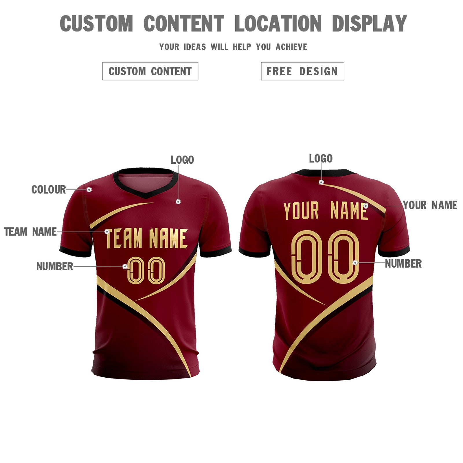 Custom Crimson Black Color Block Training Uniform For Men Soccer Sets Jersey