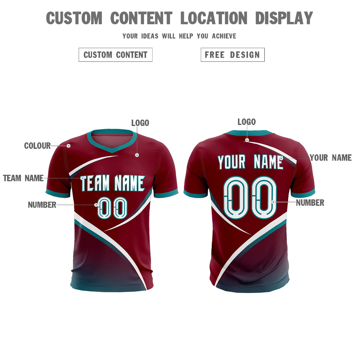 Custom Crimson Aqua Color Block Training Uniform For Men Soccer Sets Jersey