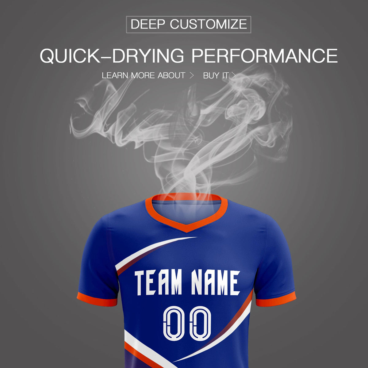 Custom Royal Orange Color Block Training Uniform For Men Soccer Sets Jersey