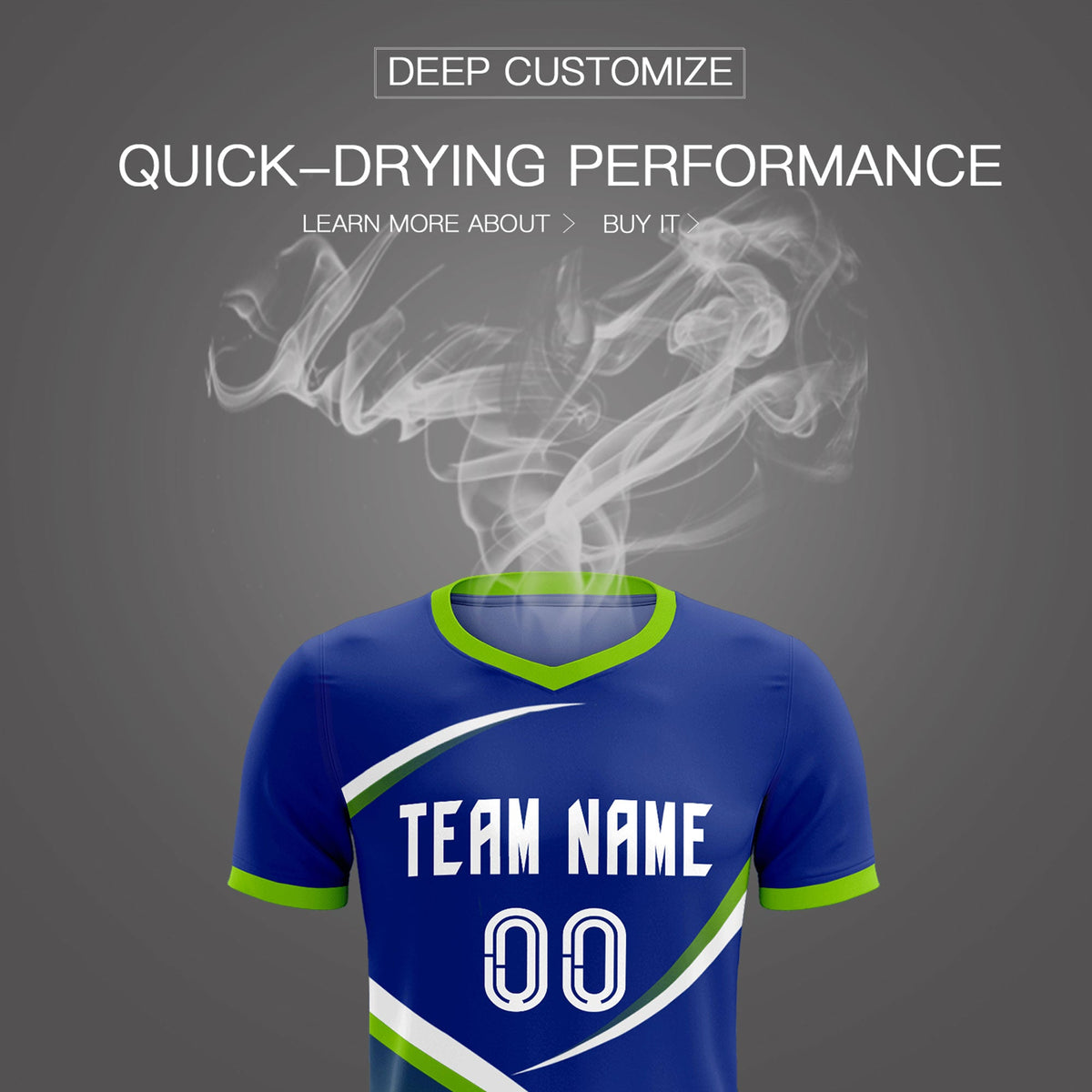 Custom Royal Neon Green Color Block Training Uniform For Men Soccer Sets Jersey
