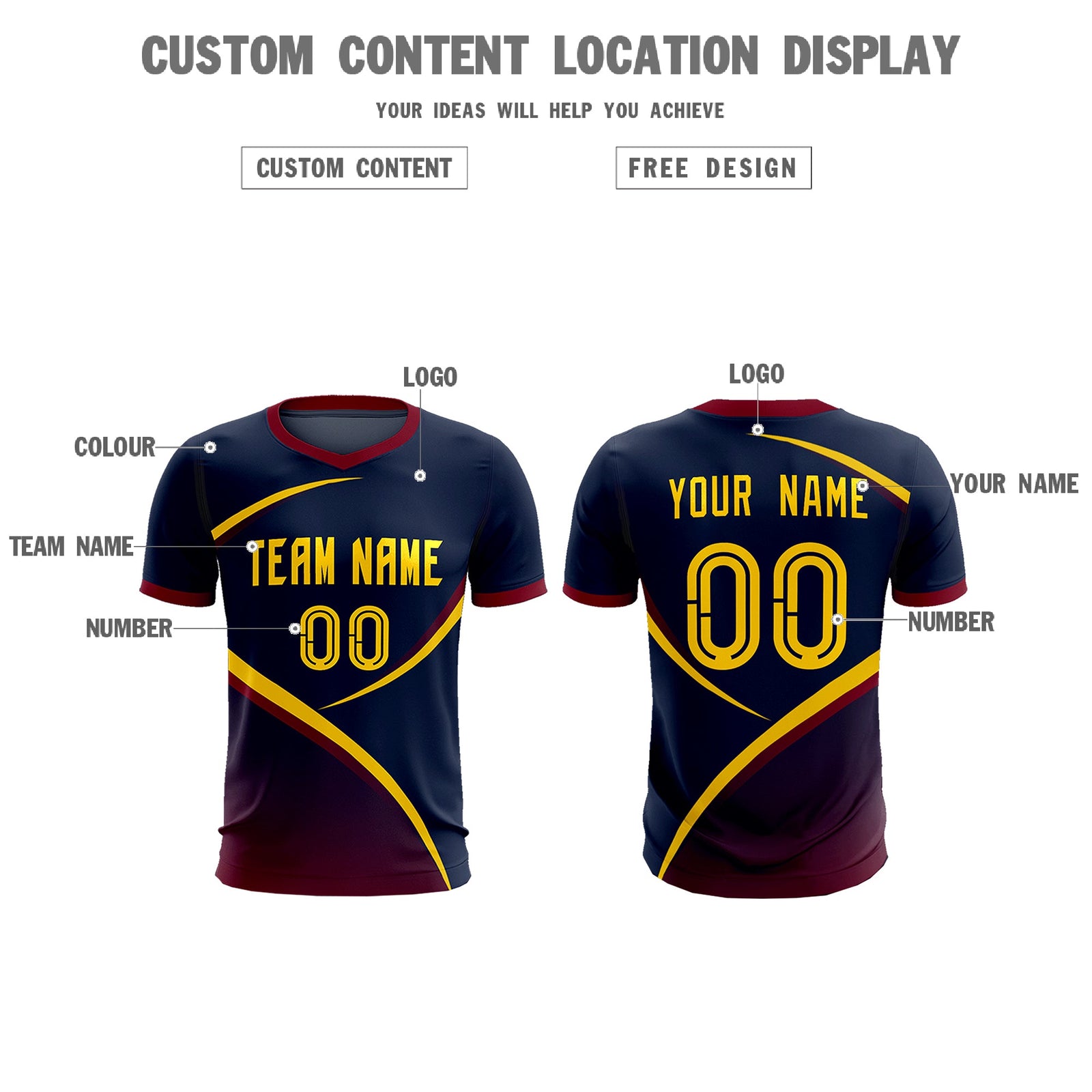 Custom Navy Navy Color Block Training Uniform For Men Soccer Sets Jersey