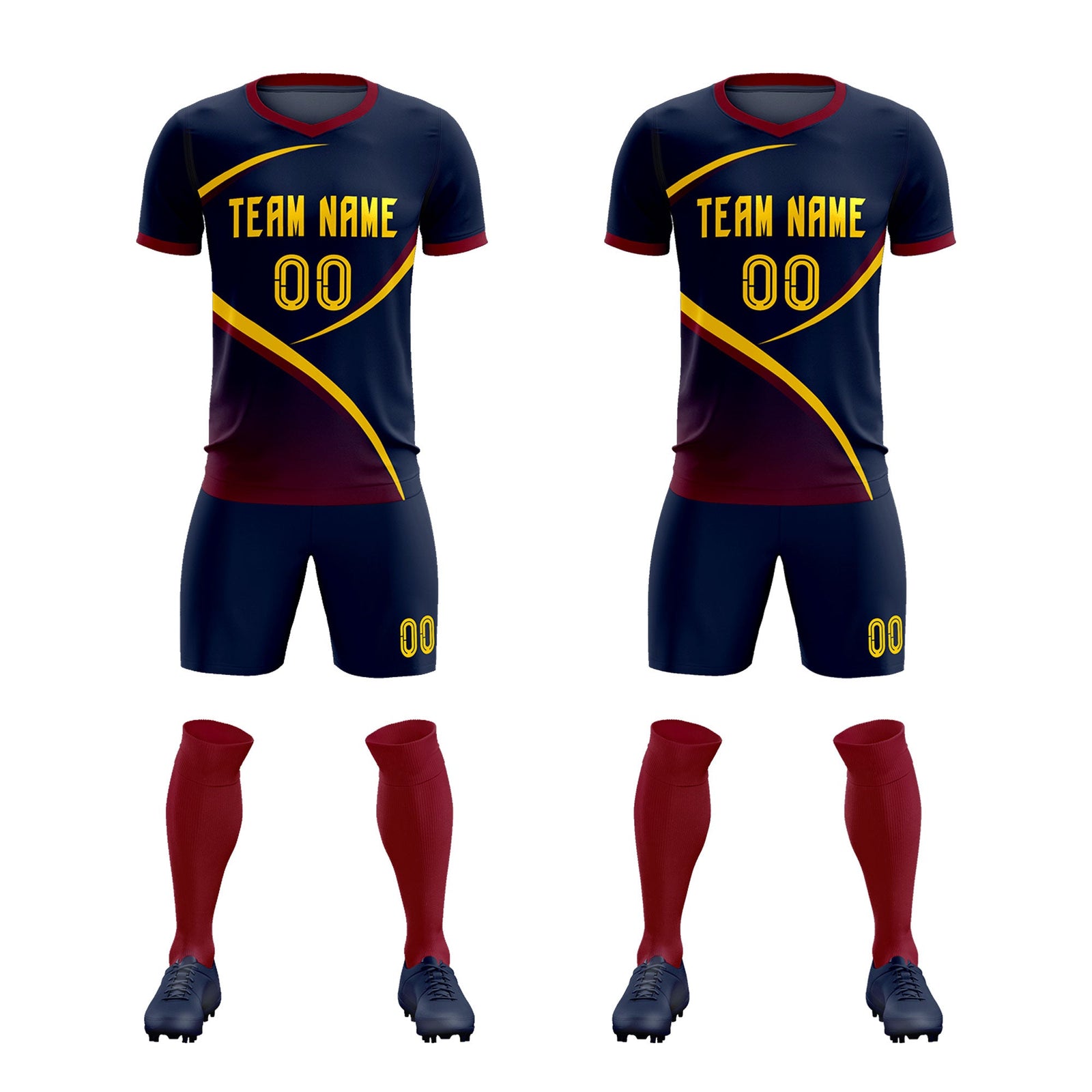 Custom Navy Navy Color Block Training Uniform For Men Soccer Sets Jersey