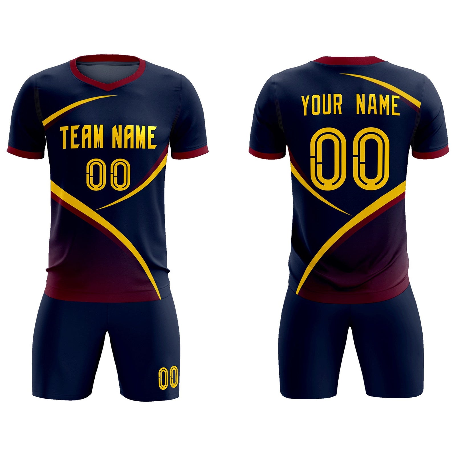 Custom Navy Navy Color Block Training Uniform For Men Soccer Sets Jersey