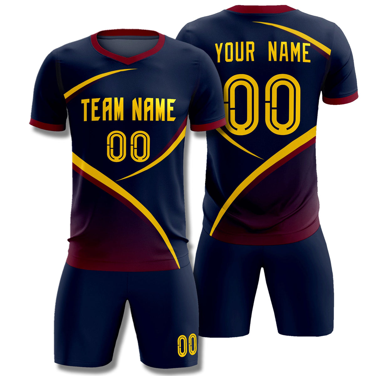 Custom Navy Navy Color Block Training Uniform For Men Soccer Sets Jersey