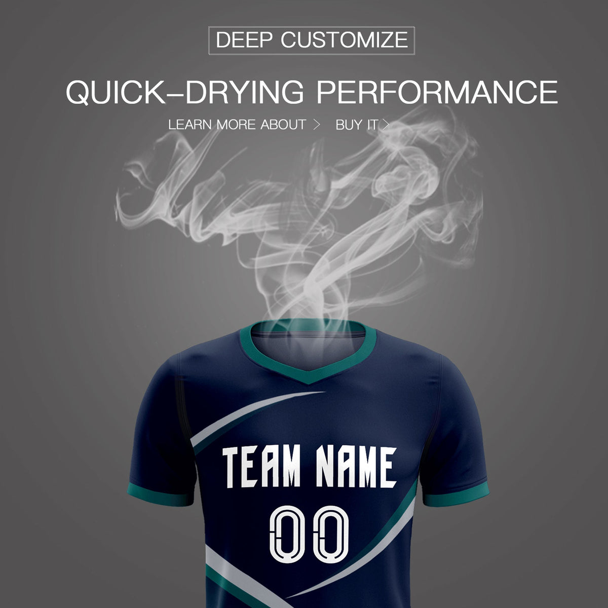 Custom Navy Aqua Color Block Training Uniform For Men Soccer Sets Jersey