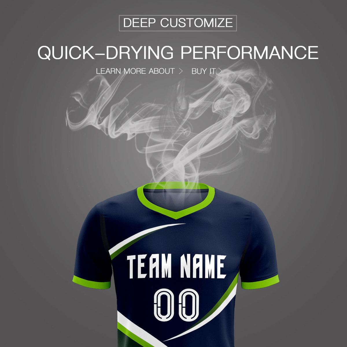 Custom Navy Neon Green Color Block Training Uniform For Men Soccer Sets Jersey