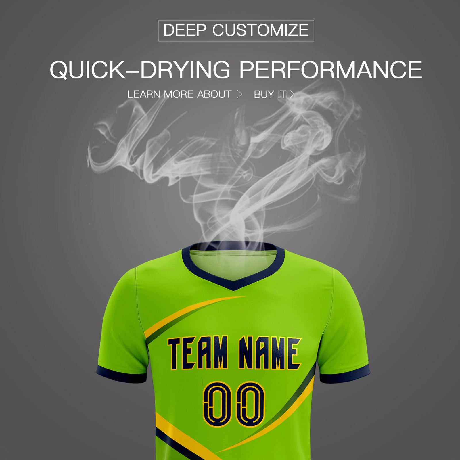 Custom Neon Green Navy Color Block Training Uniform For Men Soccer Sets Jersey