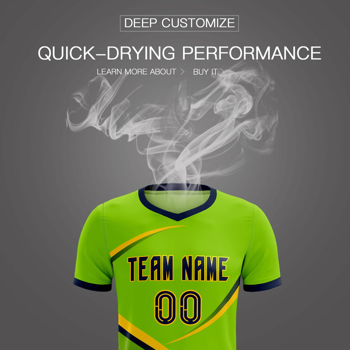 Custom Neon Green Navy Color Block Training Uniform For Men Soccer Sets Jersey