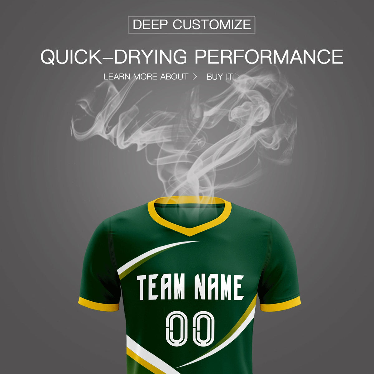 Custom Green Gold Color Block Training Uniform For Men Soccer Sets Jersey