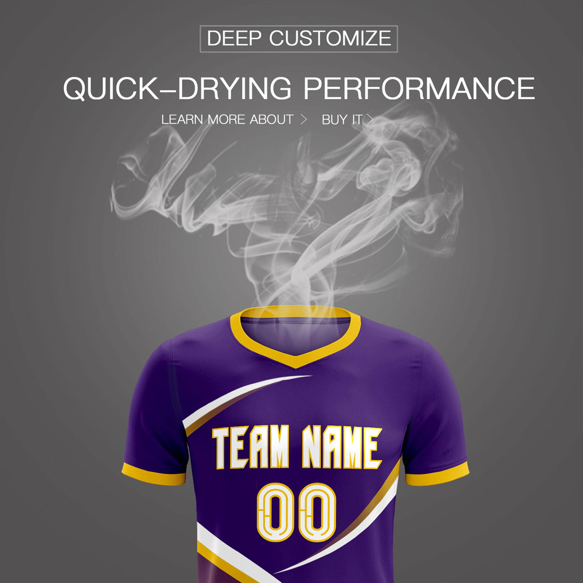 Custom Purple Gold Color Block Training Uniform For Men Soccer Sets Jersey