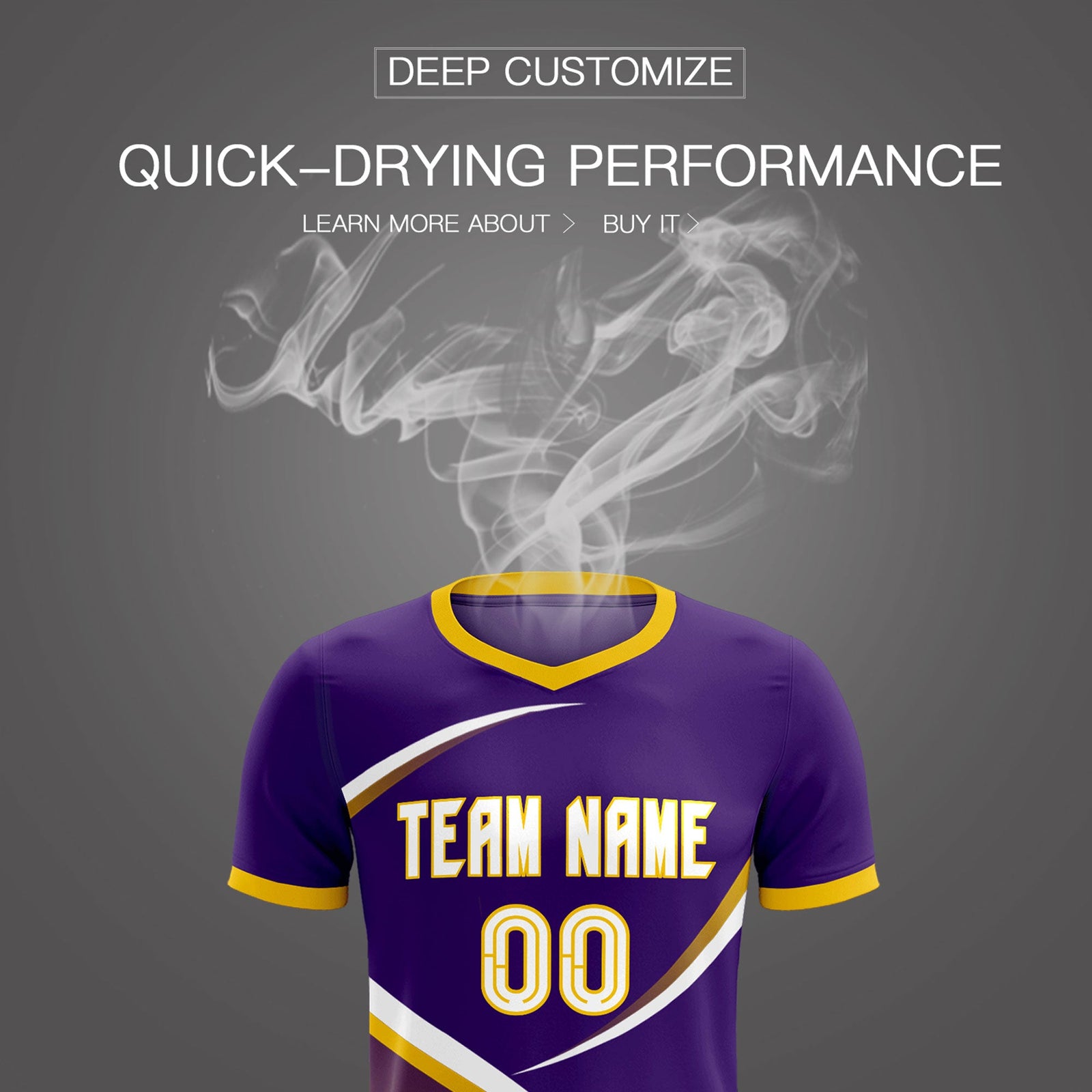 Custom Purple Gold Color Block Training Uniform For Men Soccer Sets Jersey