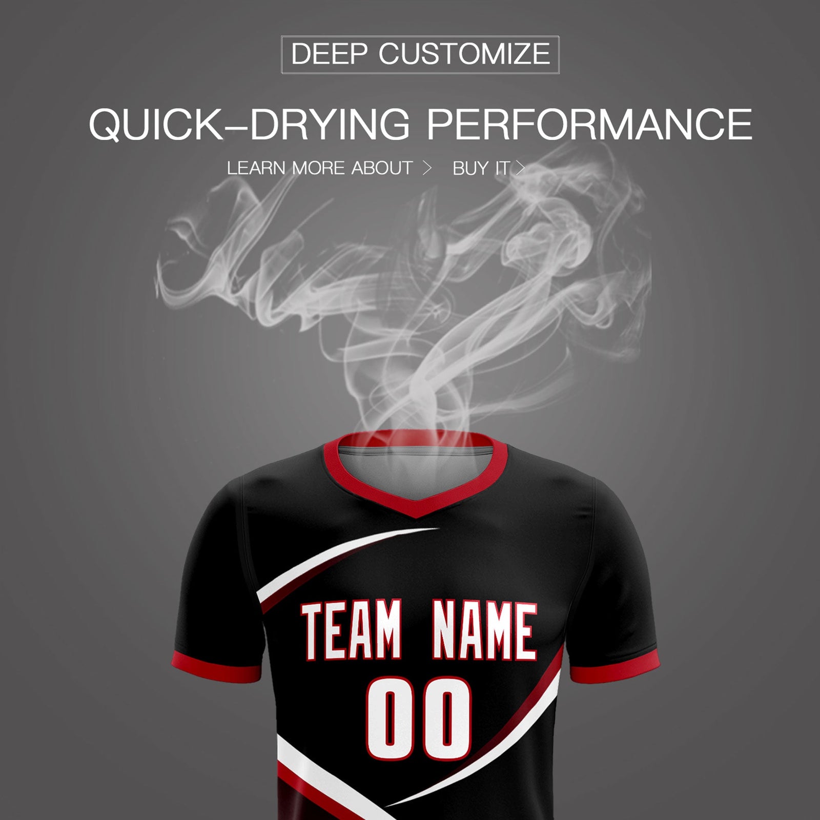 Custom Black Red Color Block Training Uniform For Men Soccer Sets Jersey