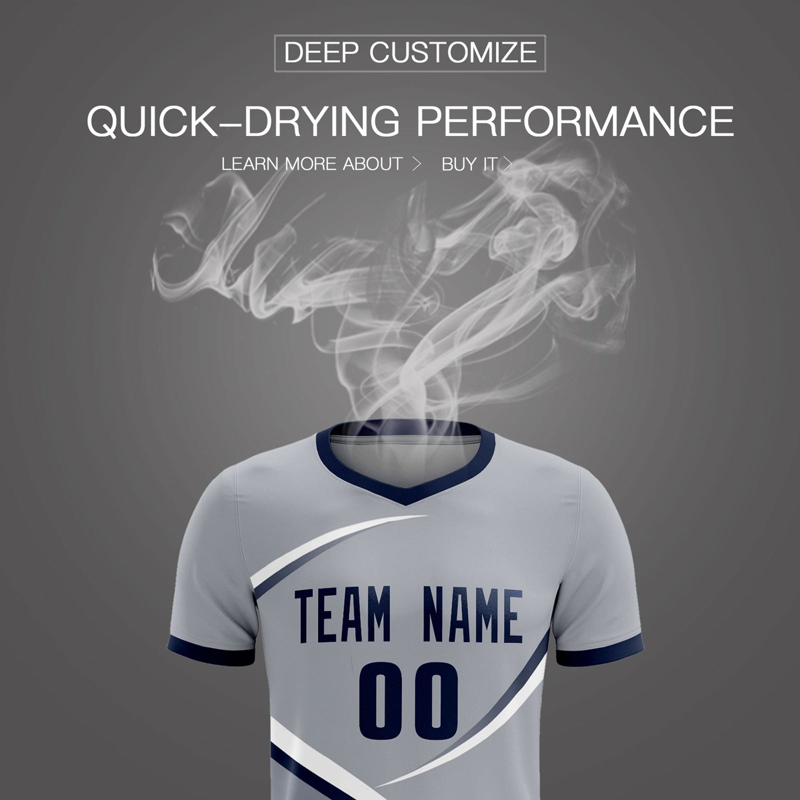 Custom Gray Navy Color Block Training Uniform For Men Soccer Sets Jersey