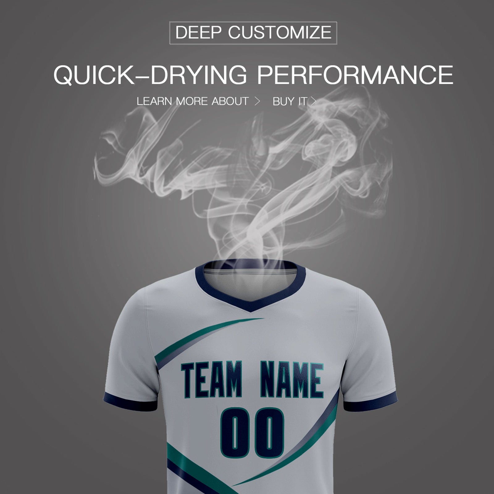 Custom Gray Navy Color Block Training Uniform For Men Soccer Sets Jersey
