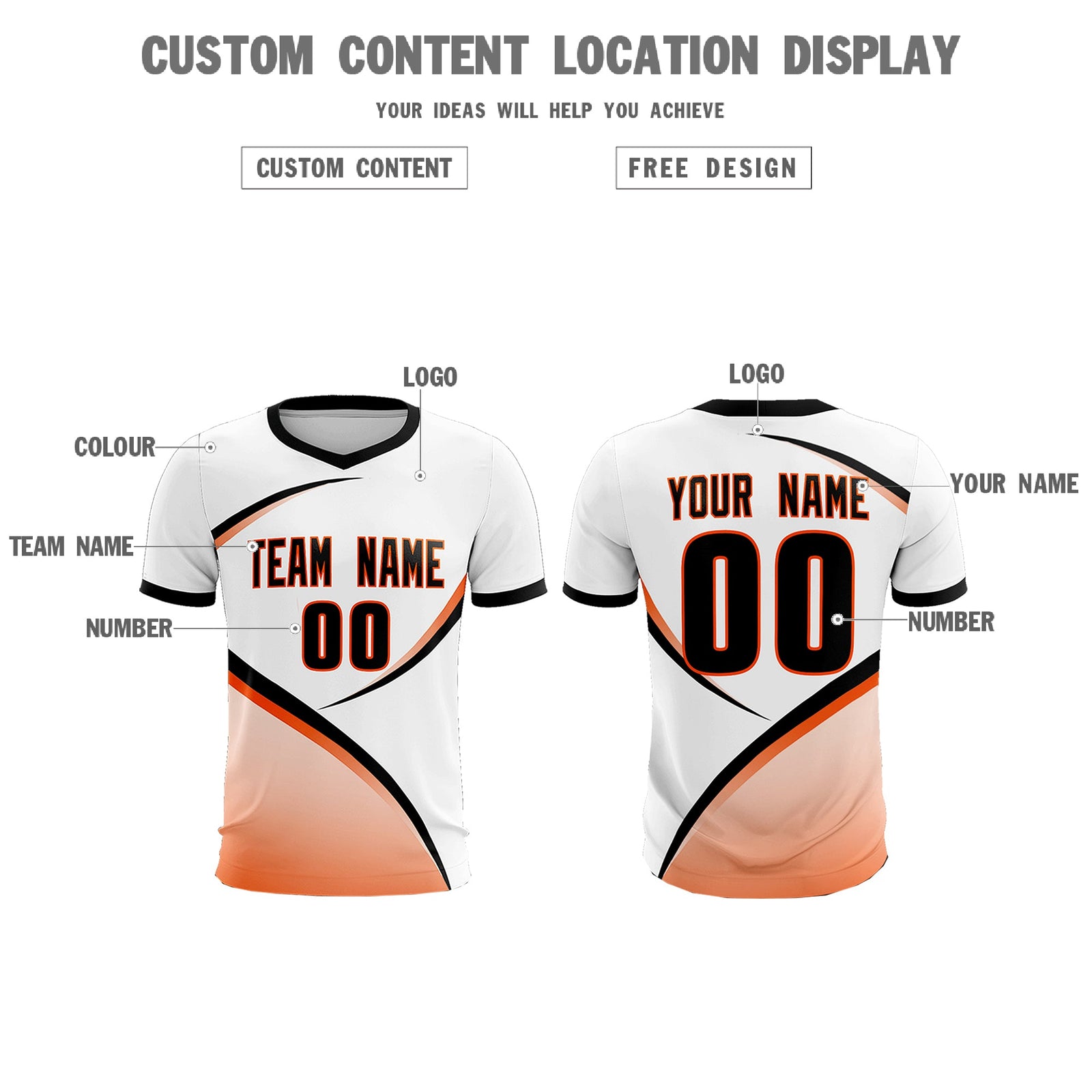 Custom White Black Color Block Training Uniform For Men Soccer Sets Jersey