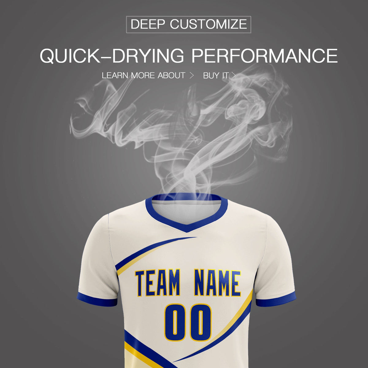 Custom Cream Royal Color Block Training Uniform For Men Soccer Sets Jersey