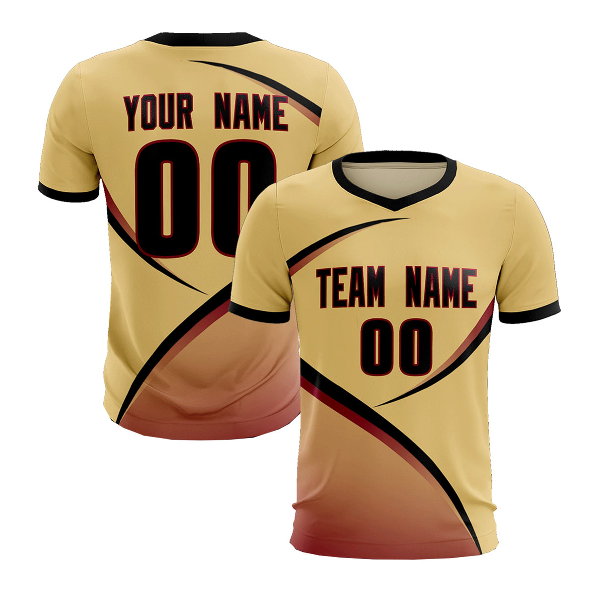 Custom Khaki Black Color Block Training Uniform For Men Soccer Sets Jersey
