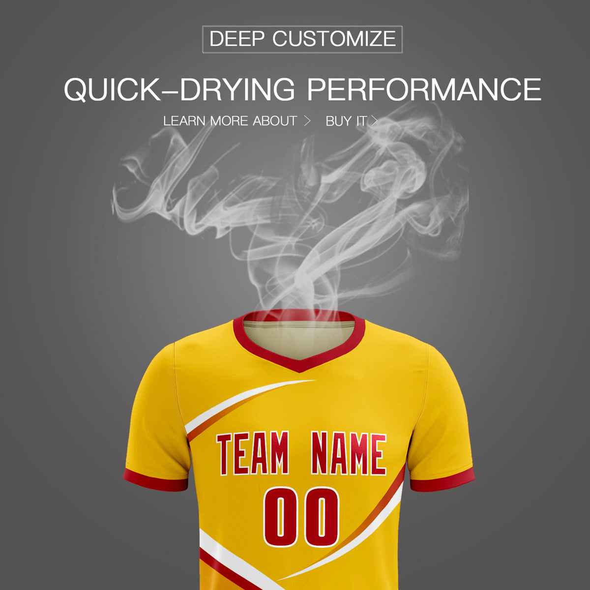 Custom Gold Red Color Block Training Uniform For Men Soccer Sets Jersey