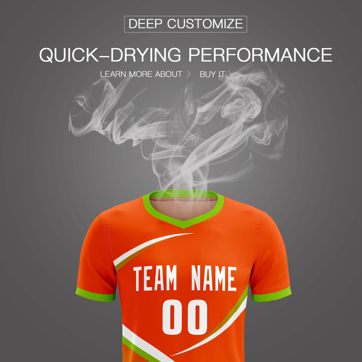 Custom Orange Neon Green Color Block Training Uniform For Men Soccer Sets Jersey