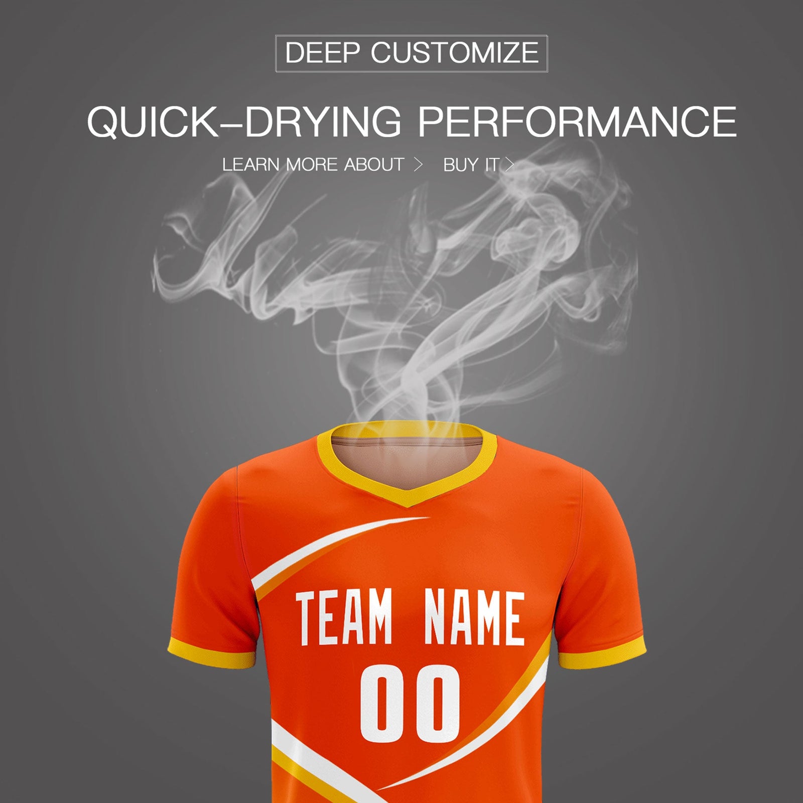 Custom Orange Gold Color Block Training Uniform For Men Soccer Sets Jersey