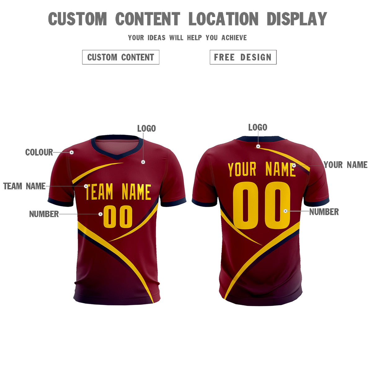 Custom Crimson Navy Color Block Training Uniform For Men Soccer Sets Jersey
