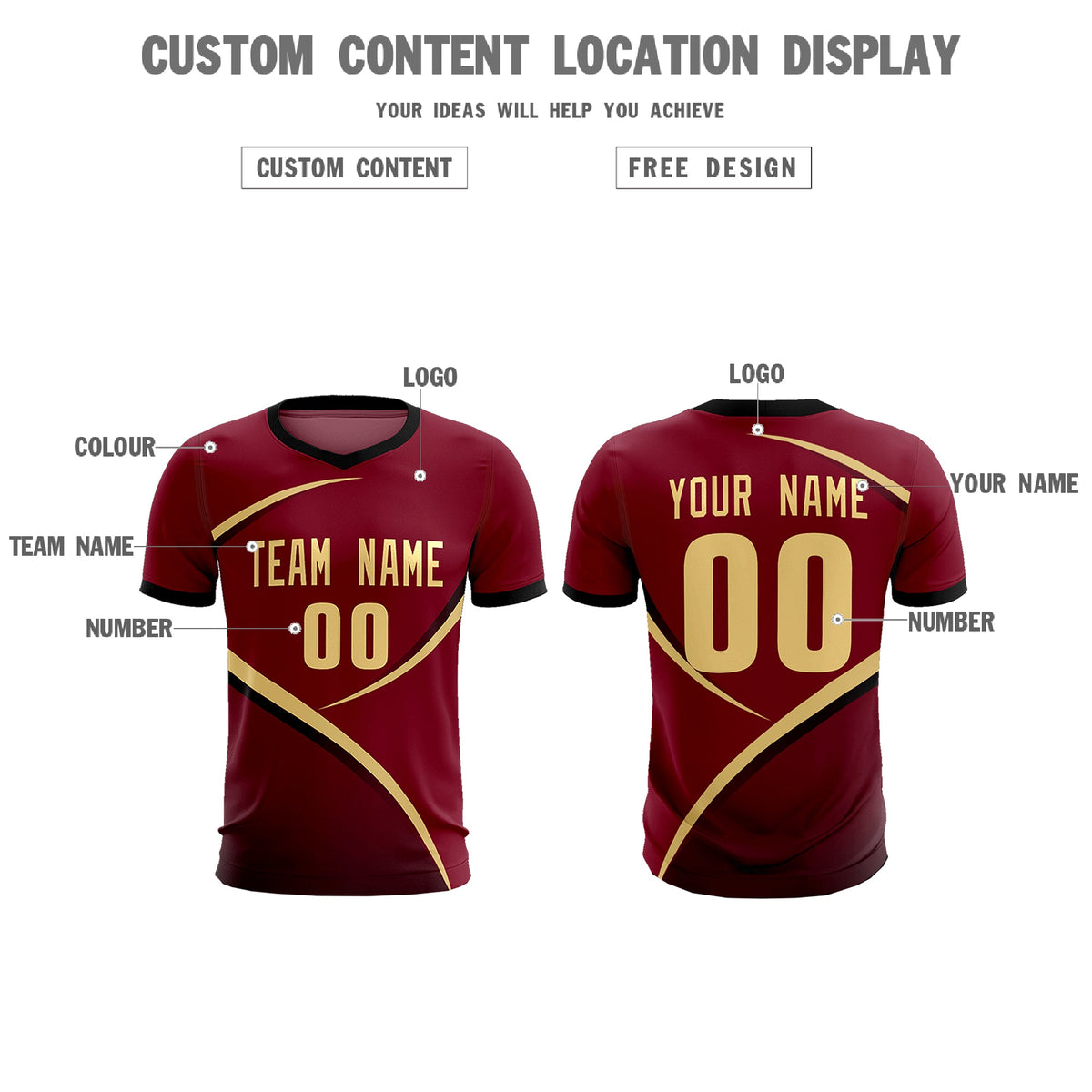 Custom Crimson Black Color Block Training Uniform For Men Soccer Sets Jersey