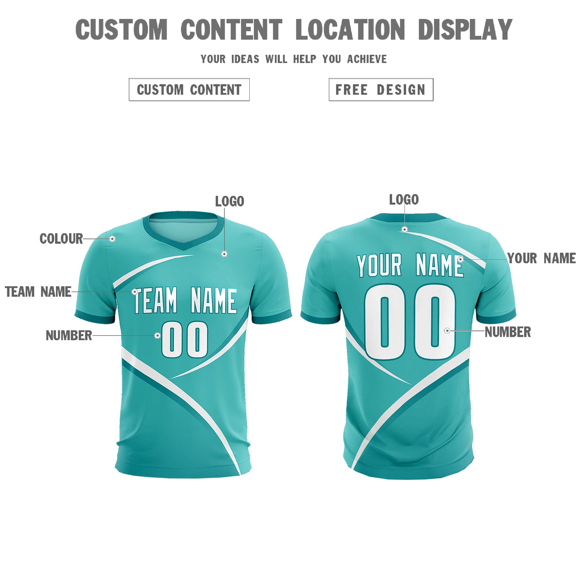 Custom Bright Green Aqua Color Block Training Uniform For Men Soccer Sets Jersey