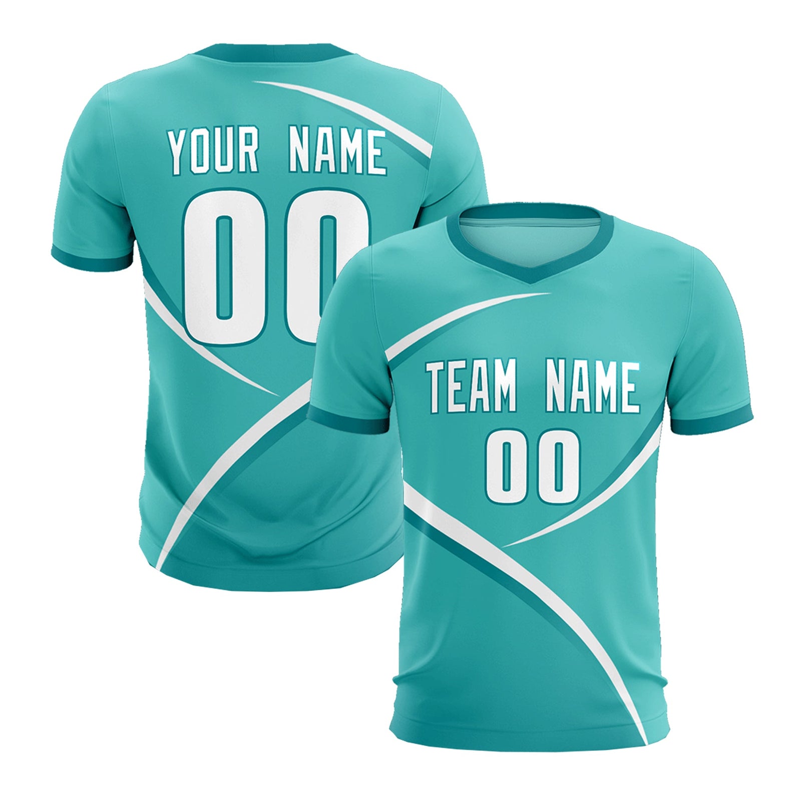 Custom Bright Green Aqua Color Block Training Uniform For Men Soccer Sets Jersey