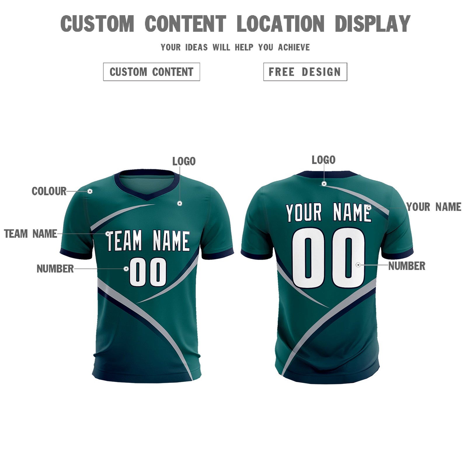 Custom Aqua Navy Color Block Training Uniform For Men Soccer Sets Jersey