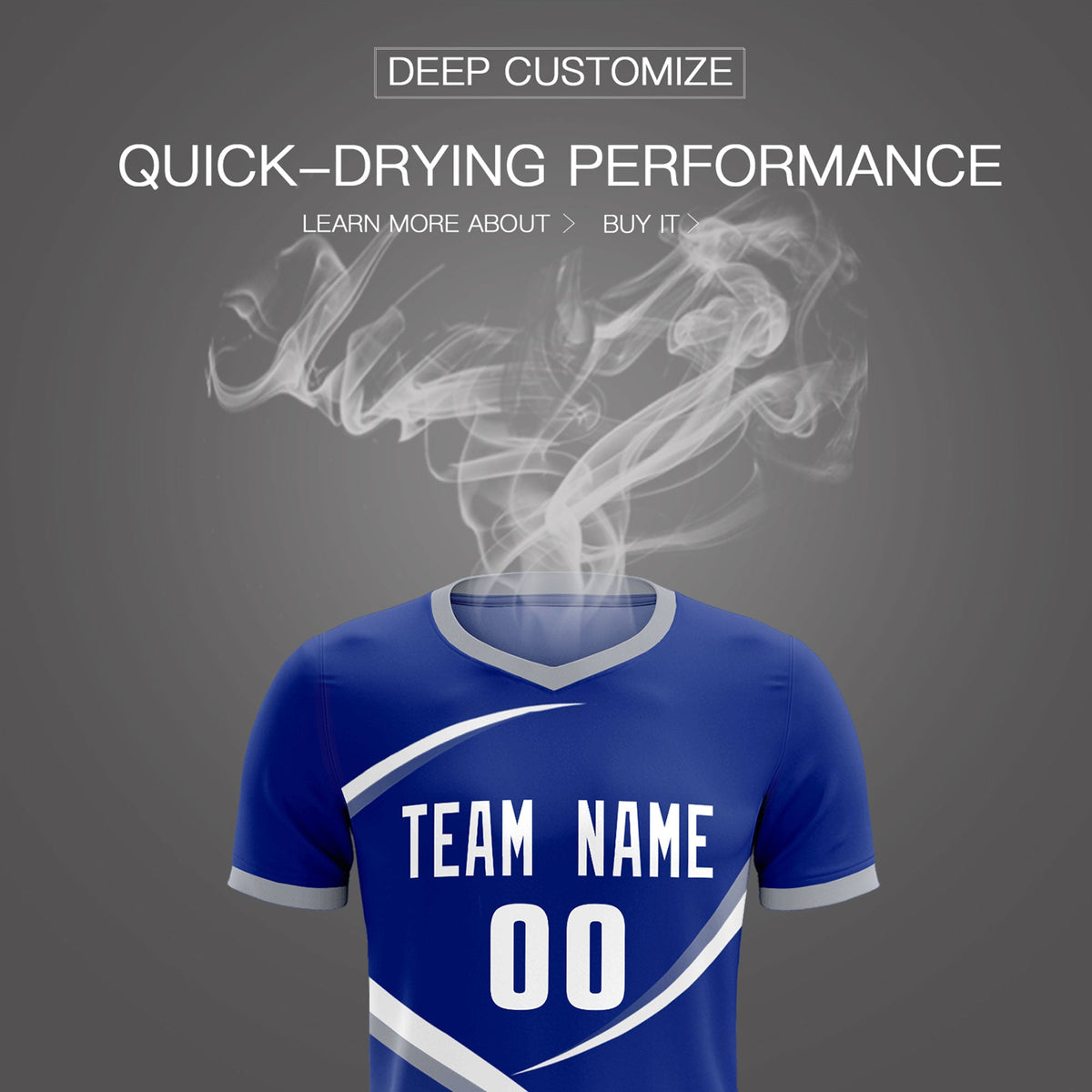Custom Royal Gray Color Block Training Uniform For Men Soccer Sets Jersey