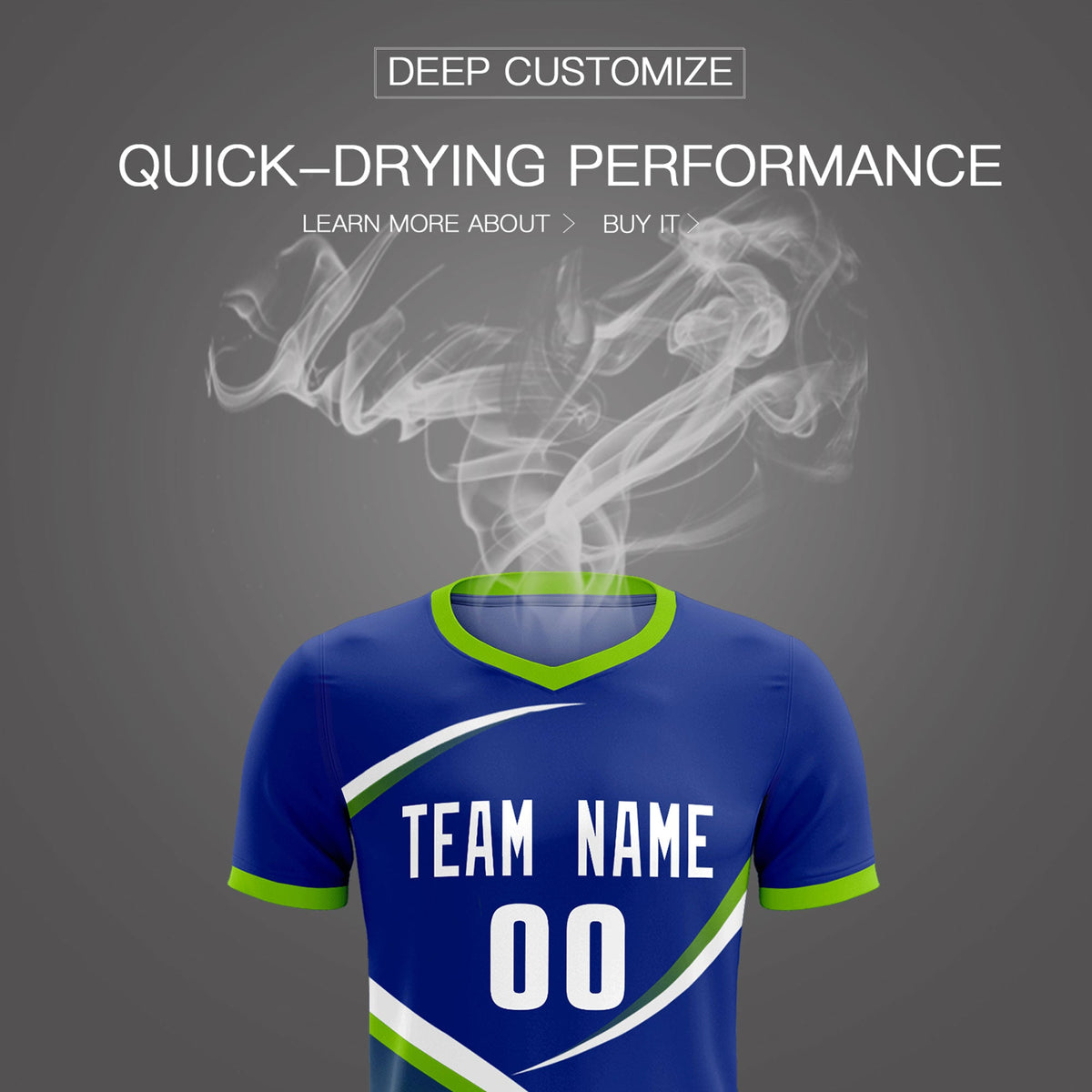 Custom Royal Neon Green Color Block Training Uniform For Men Soccer Sets Jersey
