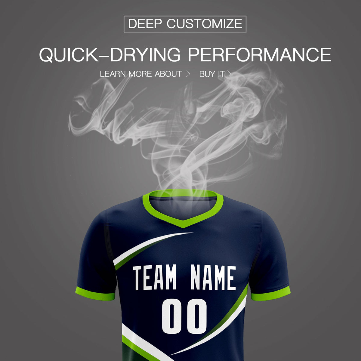 Custom Navy Neon Green Color Block Training Uniform For Men Soccer Sets Jersey