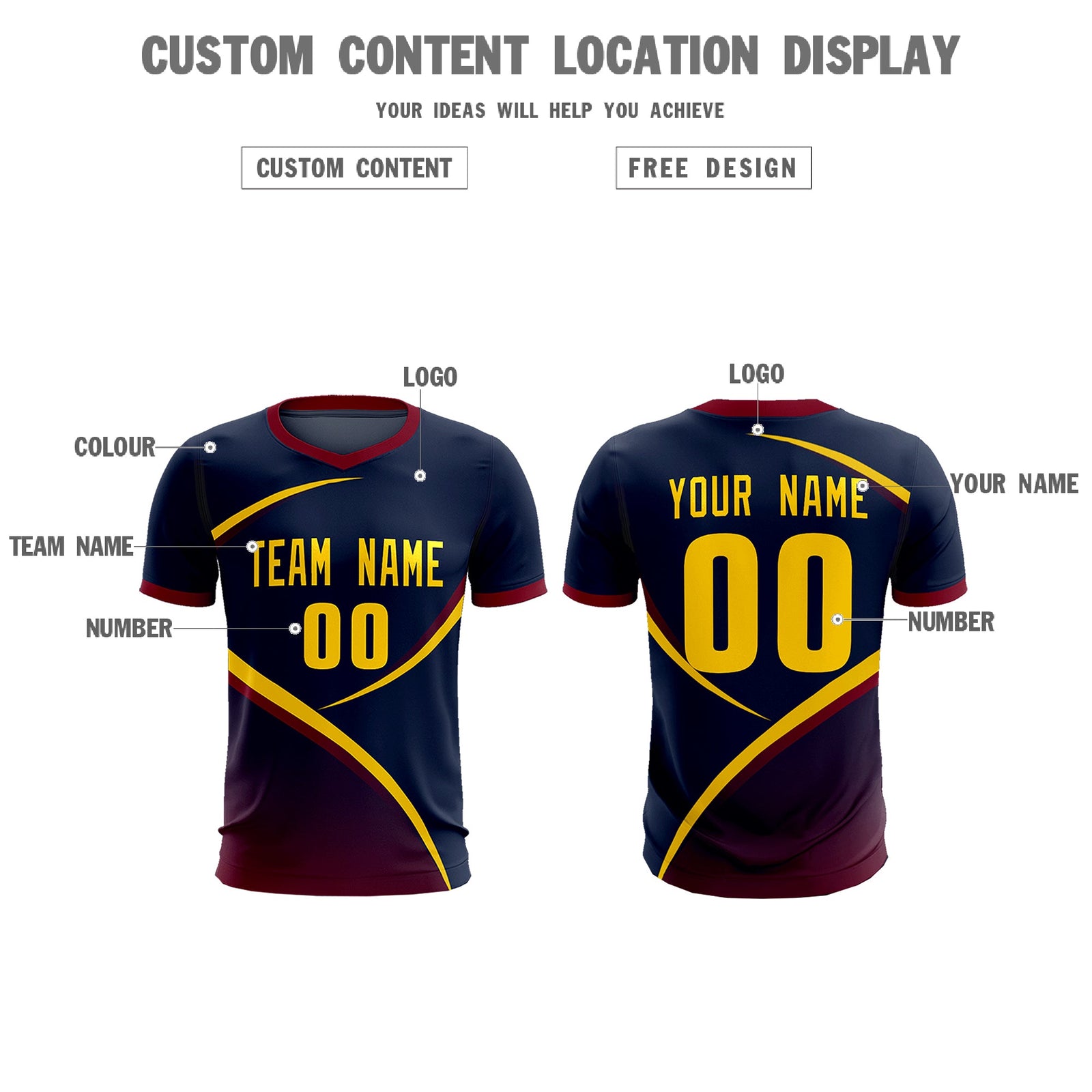 Custom Navy Navy Color Block Training Uniform For Men Soccer Sets Jersey