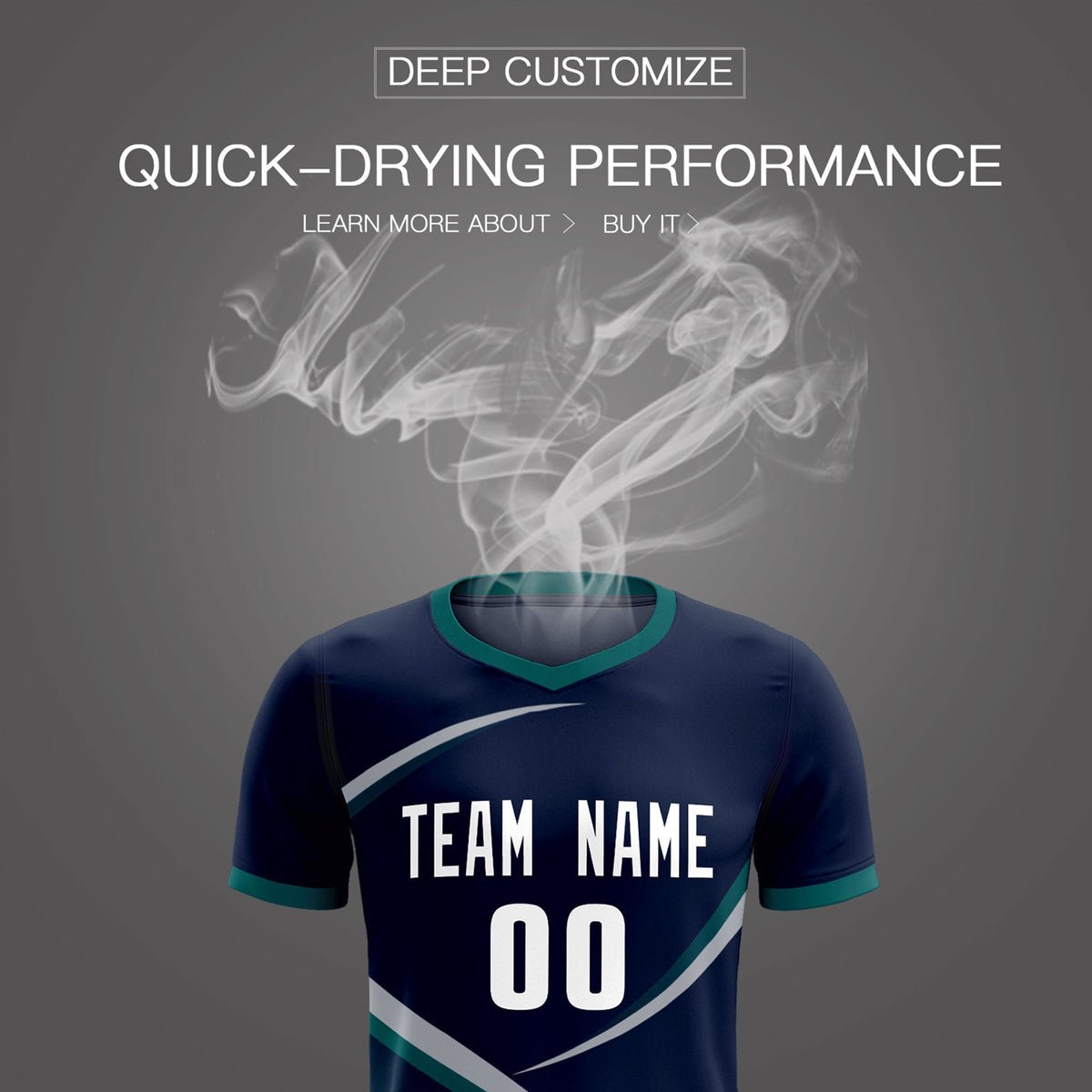 Custom Navy Aqua Color Block Training Uniform For Men Soccer Sets Jersey