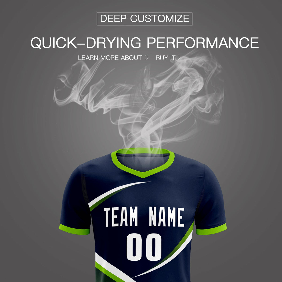 Custom Navy Neon Green Color Block Training Uniform For Men Soccer Sets Jersey