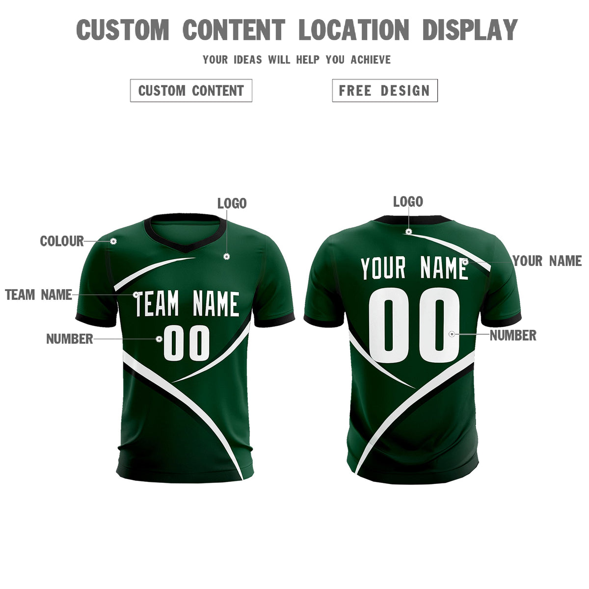 Custom Green Black Color Block Training Uniform For Men Soccer Sets Jersey