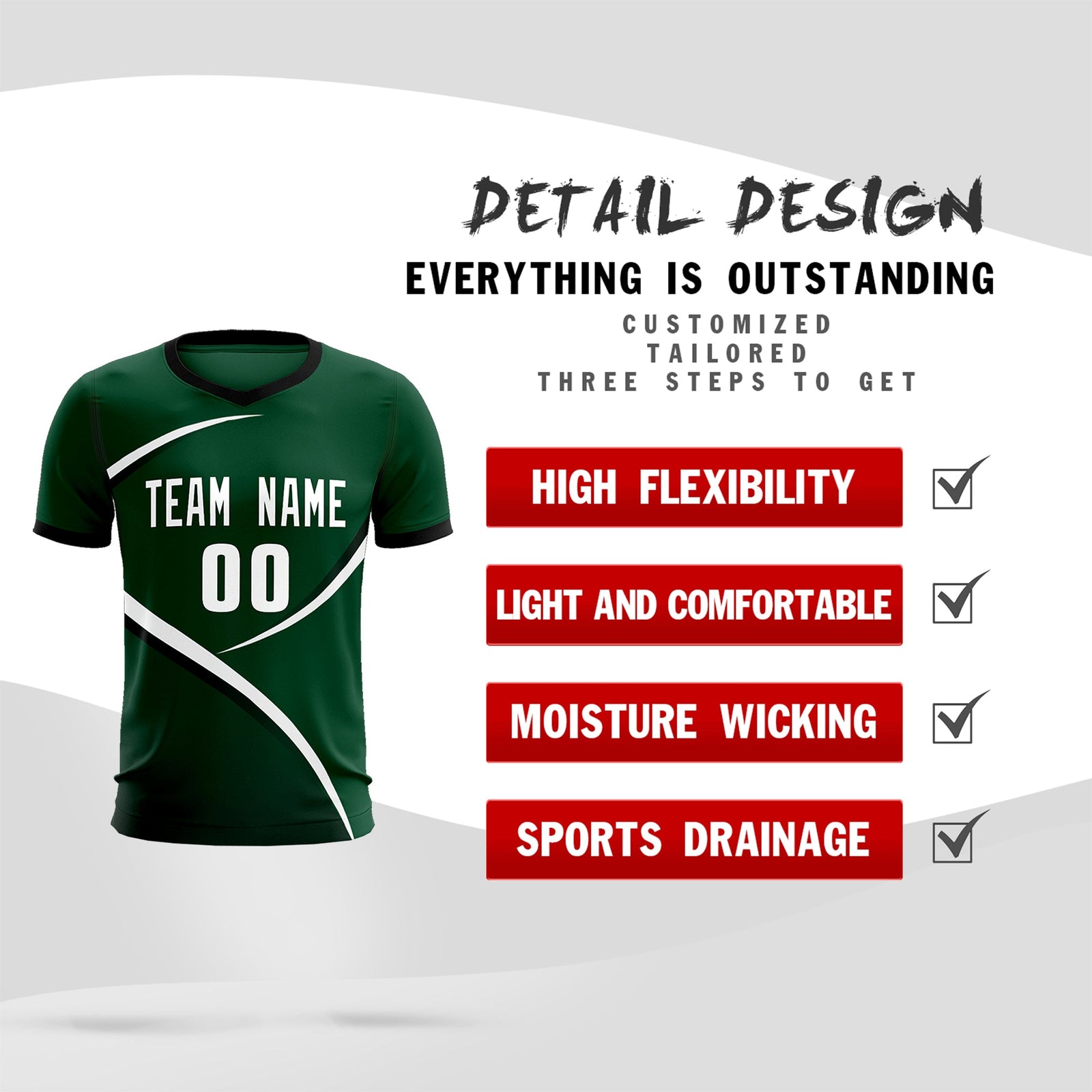 Custom Green Black Color Block Training Uniform For Men Soccer Sets Jersey