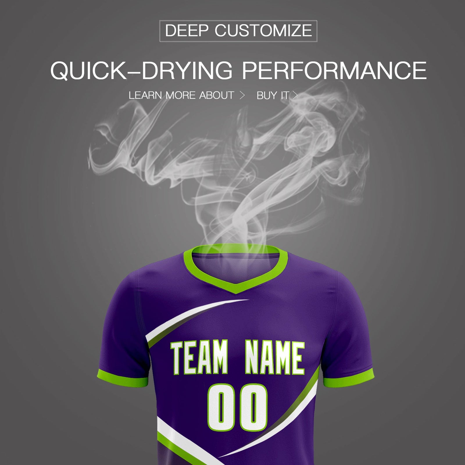 Custom Purple Neon Green Color Block Training Uniform For Men Soccer Sets Jersey