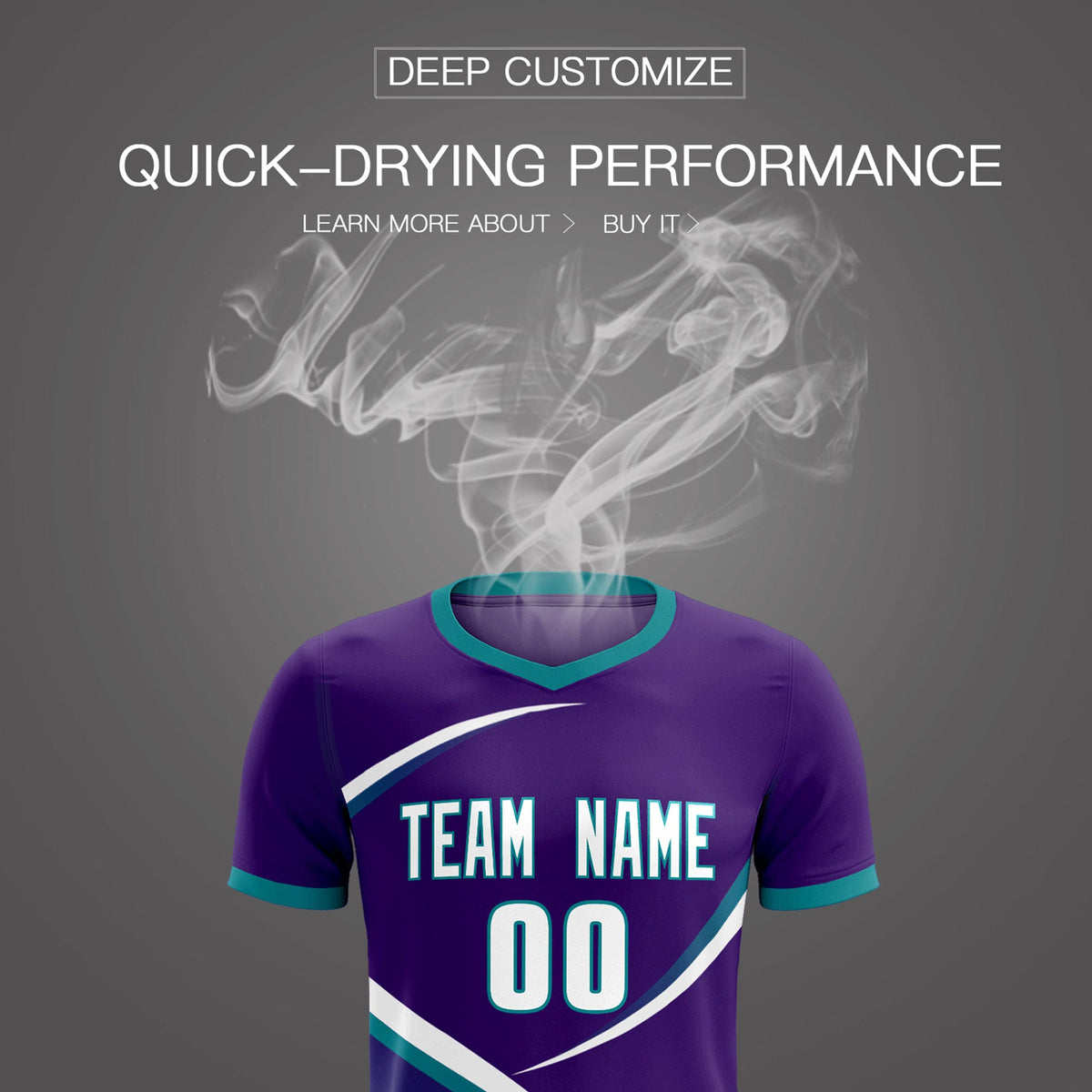Custom Purple Aqua Color Block Training Uniform For Men Soccer Sets Jersey