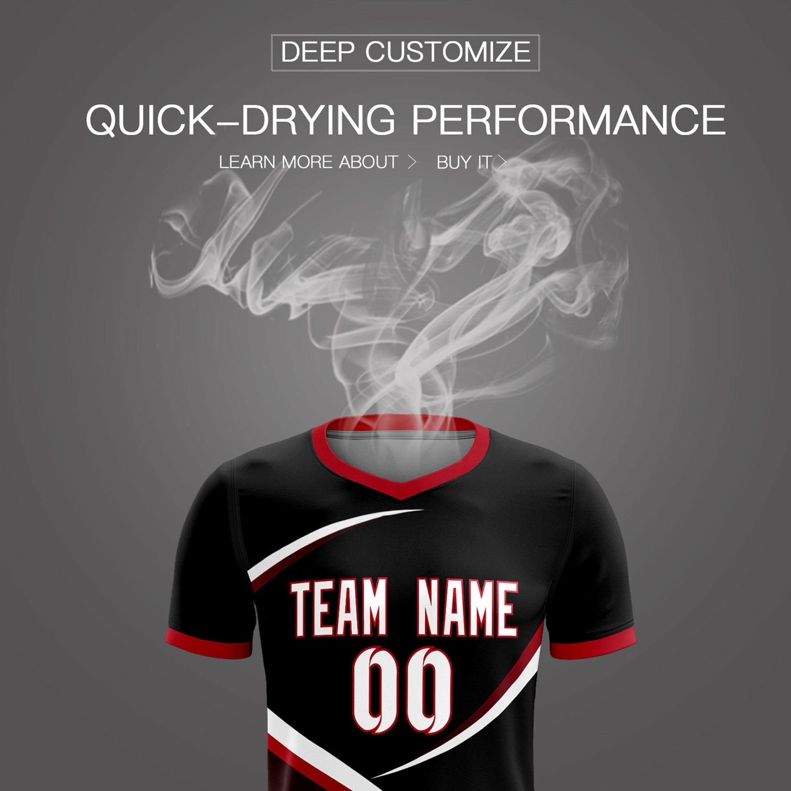 Custom Black Red Color Block Training Uniform For Men Soccer Sets Jersey