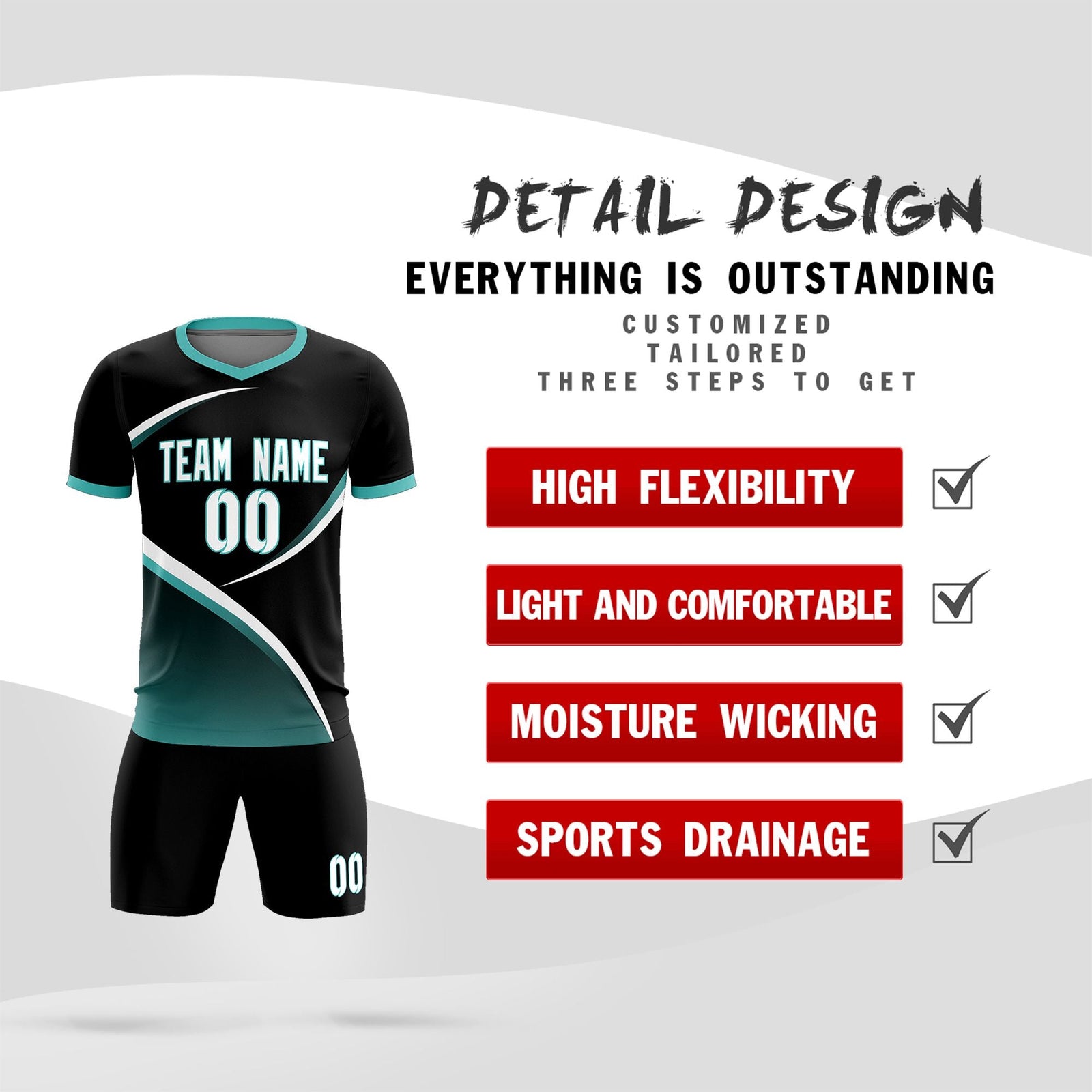 Custom Black Bright Green Color Block Training Uniform For Men Soccer Sets Jersey