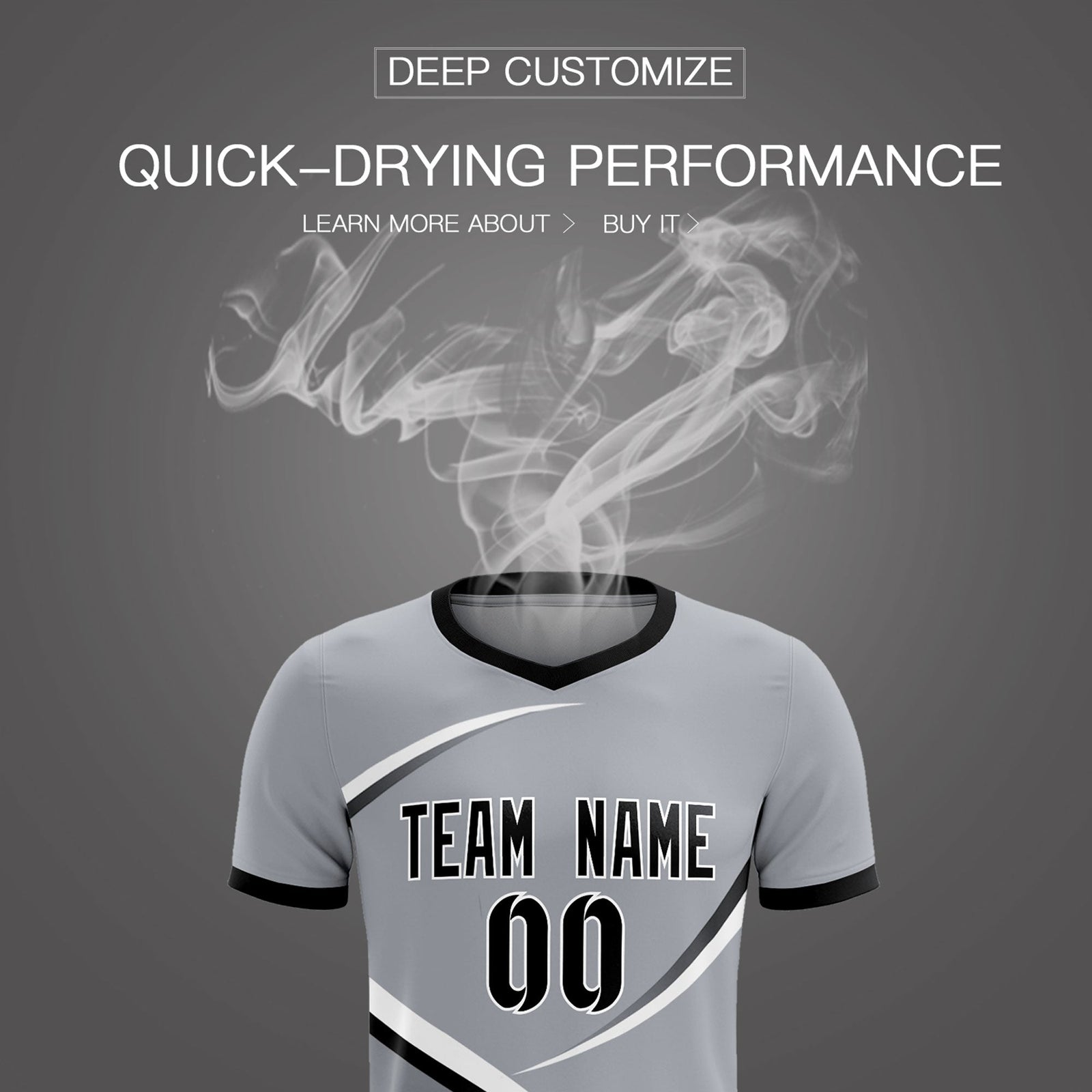 Custom Gray Black Color Block Training Uniform For Men Soccer Sets Jersey