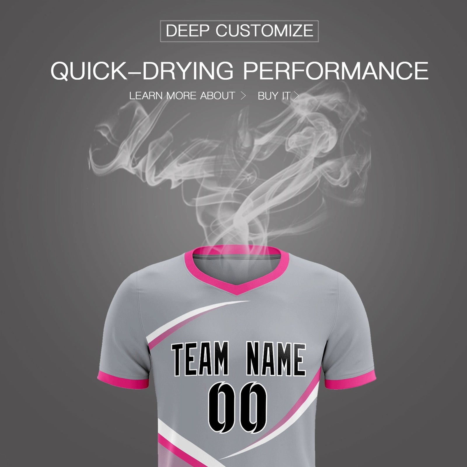 Custom Gray Pink Color Block Training Uniform For Men Soccer Sets Jersey