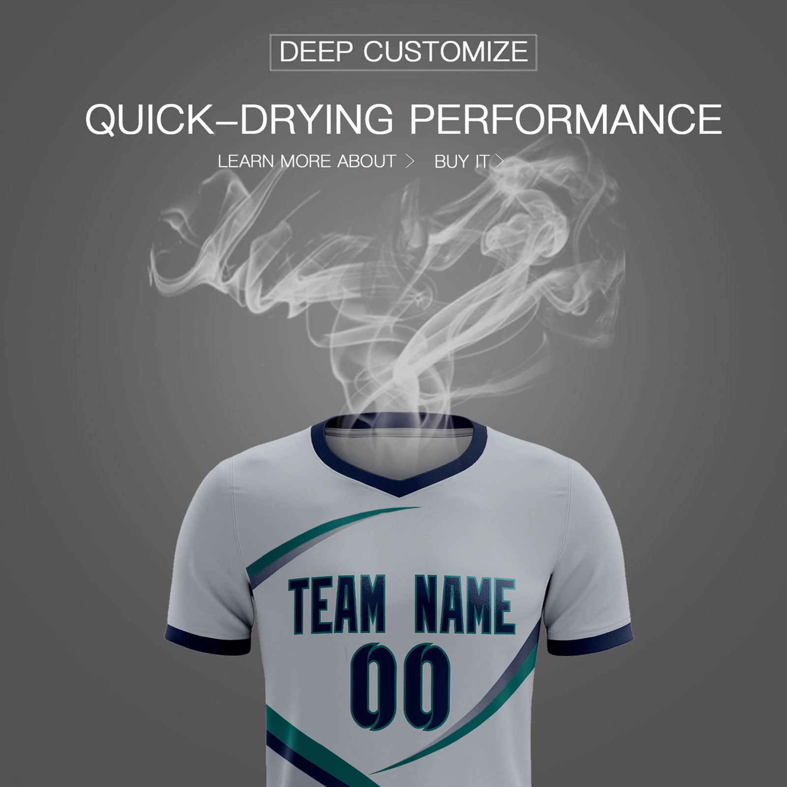 Custom Gray Navy Color Block Training Uniform For Men Soccer Sets Jersey